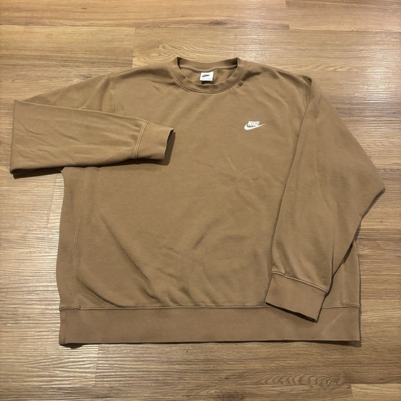 Nike Other - Nike Sportswear Club Fleece Crewneck Sweatshirt XL Dark Driftwood Brown